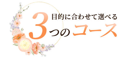 目的に合わせて選べる３つのコース